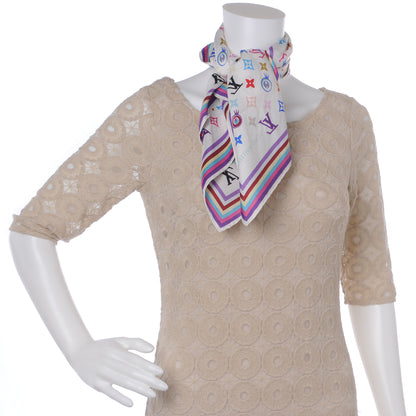 Louis Vuitton Silk Multicolor Eye Love Scarf White 3 of 7