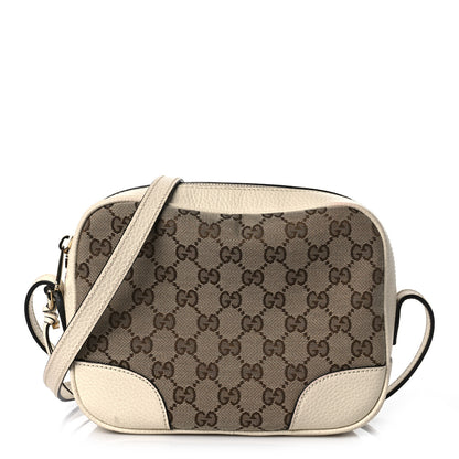 Gucci Monogram Dollar Calfskin Mini Bree Messenger Bag Beige Ebony Avoire 1 of 11