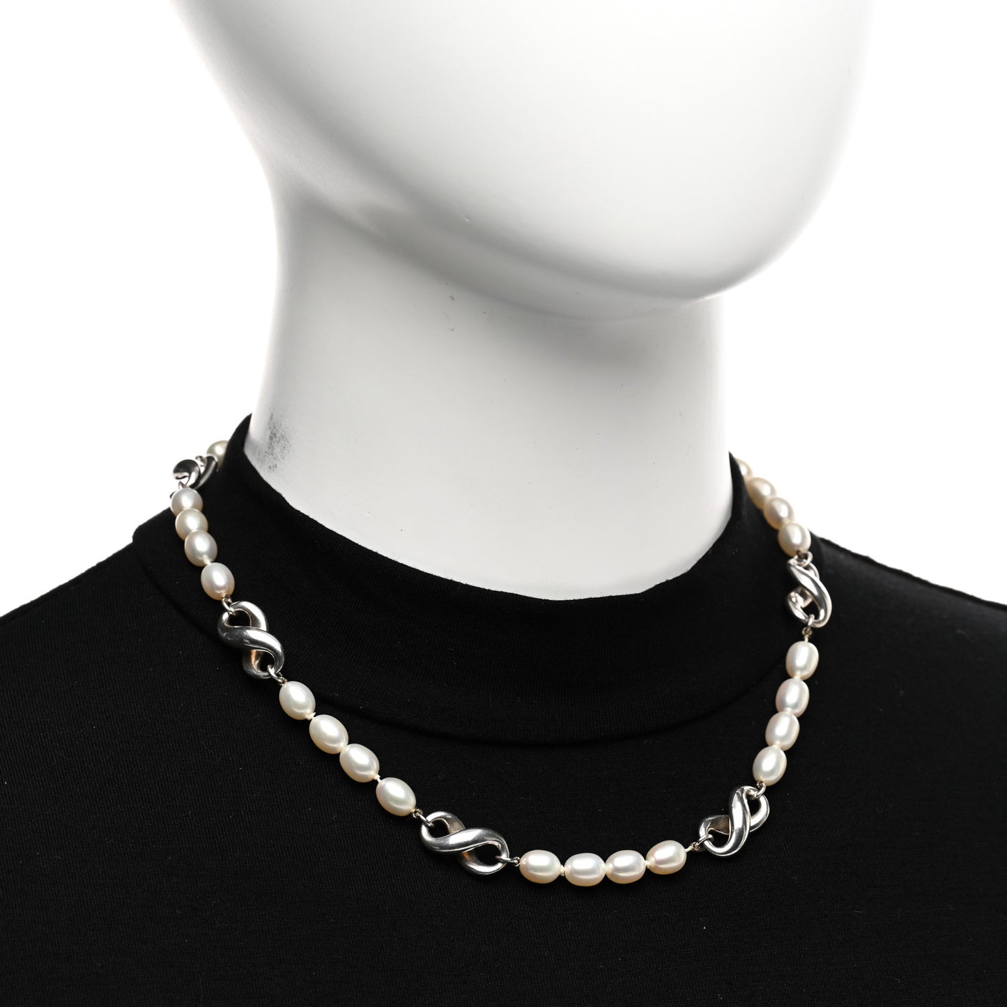 Sterling Silver Pearl Infinity Necklace