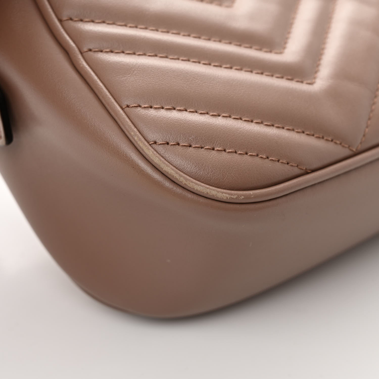 Gucci Calfskin Matelasse Small GG Marmont Chain Shoulder Bag Porcelain Rose 10 of 10