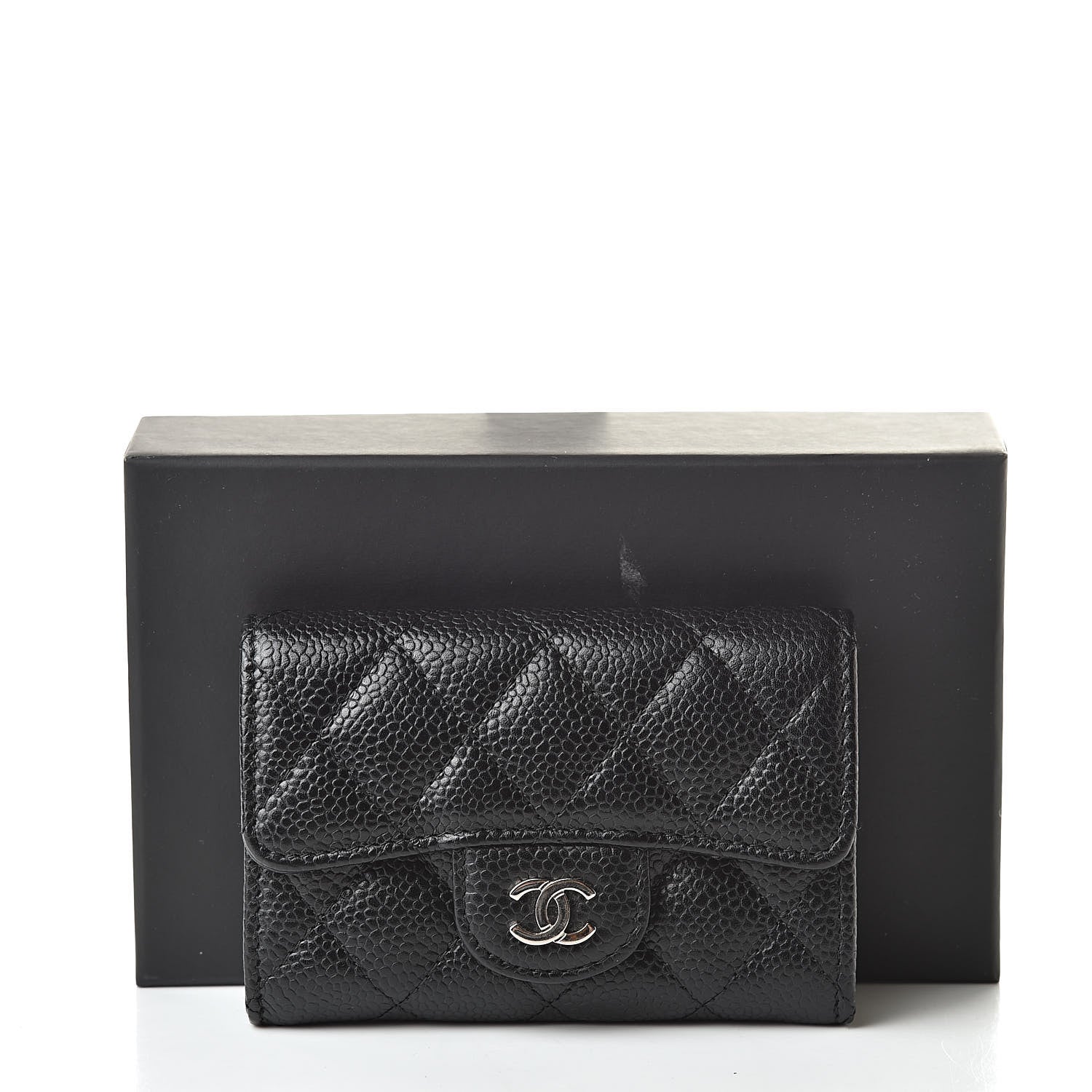 Chanel Caviar Quilted Flap Card Holder Wallet Black 9 of 9