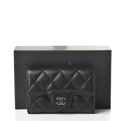 Chanel Caviar Quilted Flap Card Holder Wallet Black 9 of 9