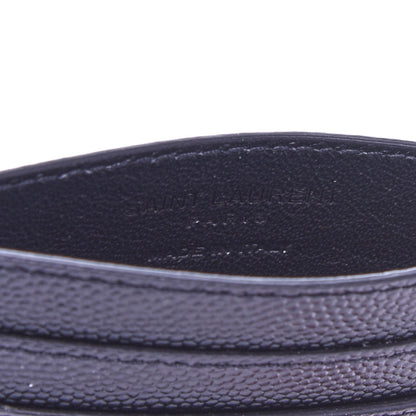 Saint Laurent Grain De Poudre Polka-Dot Monogram Credit Card Case Black 6 of 8