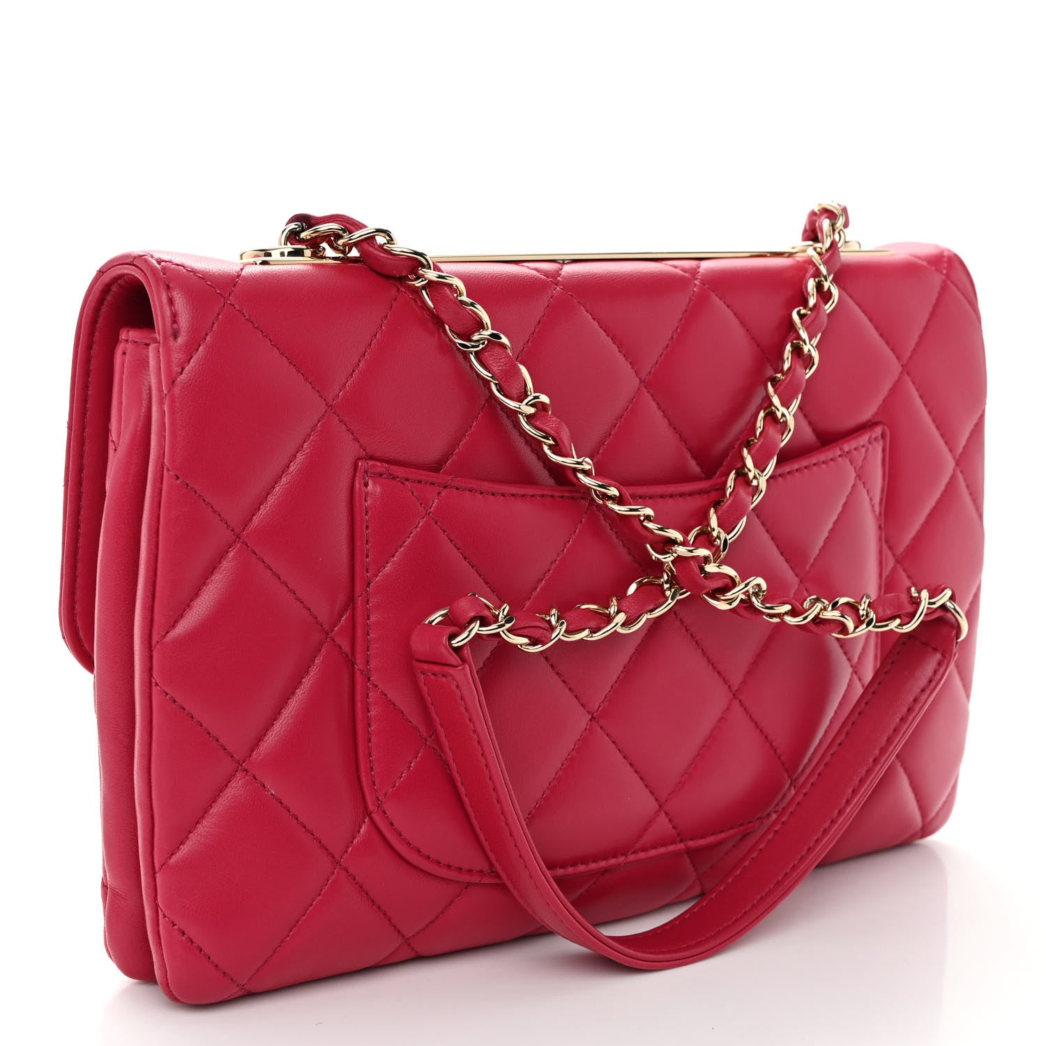 Chanel Lambskin Quilted Medium Trendy CC Flap Dark Pink 3 of 10