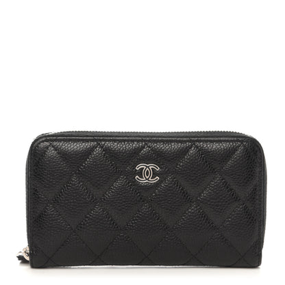 Chanel Caviar Quilted Small Gusset Zip Around Wallet Black 1 of 12
