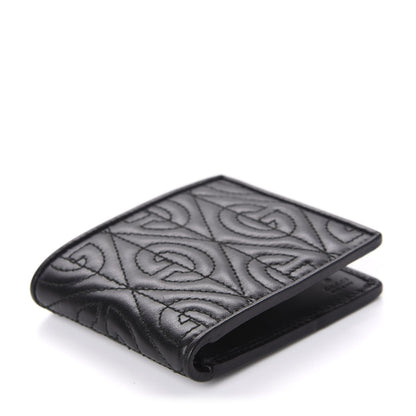 Gucci Calfskin G Rhombus Quilted Bi-Fold Wallet Black 3 of 7
