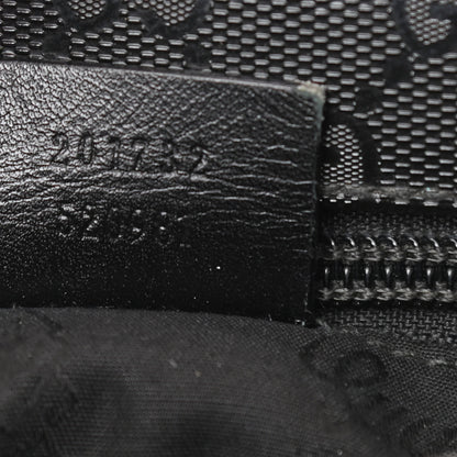 Gucci Imprime Monogram Medium Double Buckle Flap Messenger Bag Black 7 of 11