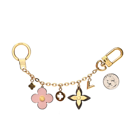 Louis Vuitton Brass Monogram Blooming Flowers Bag Charm Key Holder Rose Ballerine 2 of 5