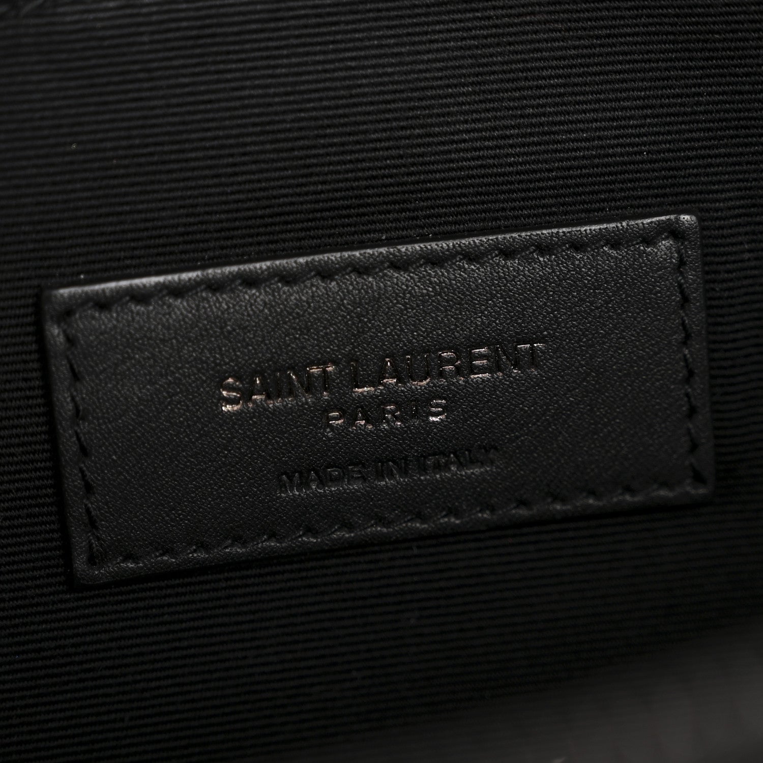 Saint Laurent Calfskin Crocodile Embossed Monogram Belt Bag Black 6 of 14