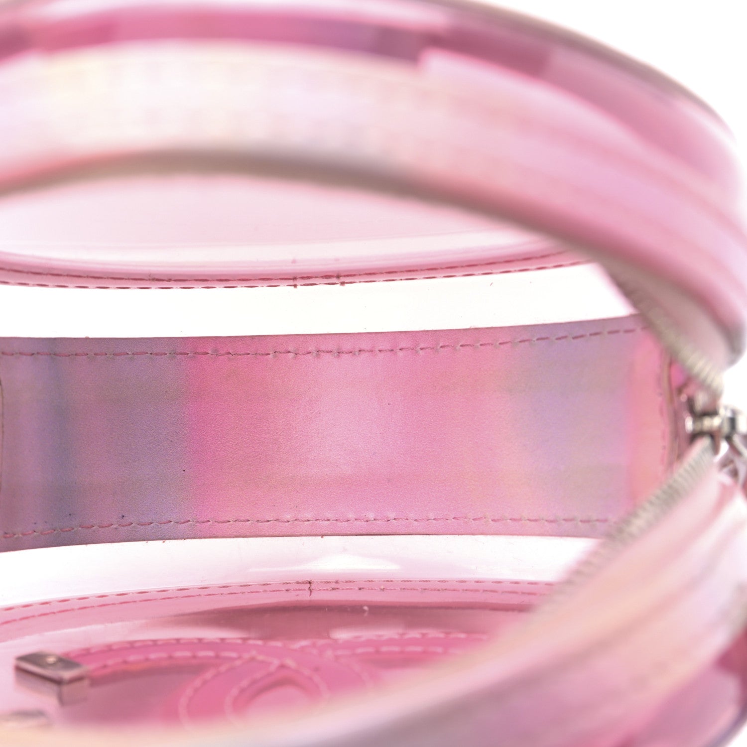 Chanel PVC Lambskin Filigree Round Clutch With Chain Pink 5 of 9