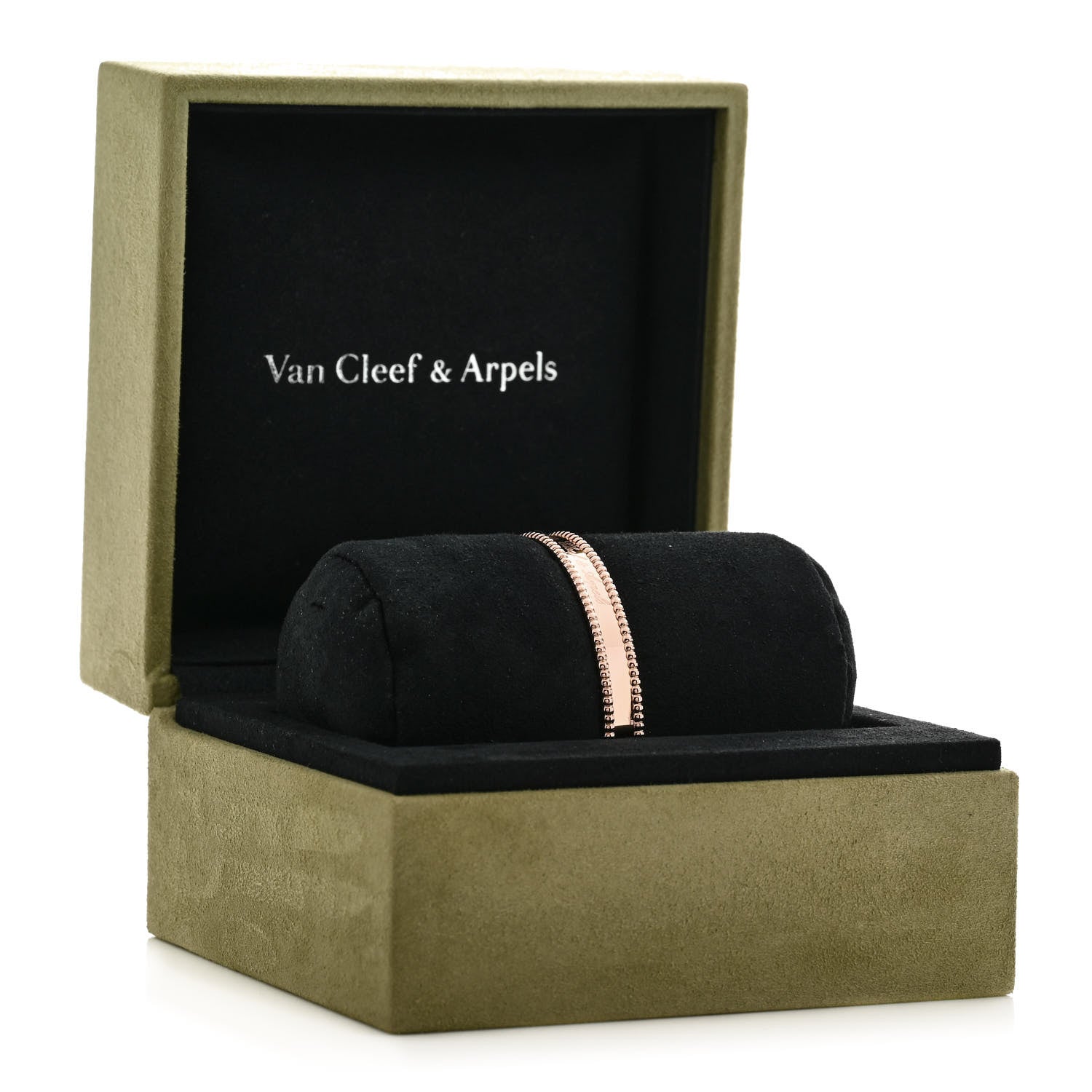 Van Cleef & Arpels 18K Rose Gold Perlee Signature Bangle Bracelet S 4 of 4