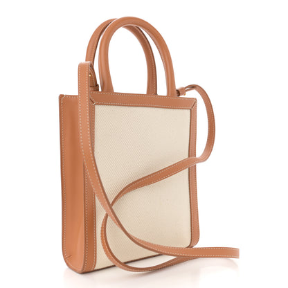 Celine Canvas Calfskin Mini Vertical Cabas Natural Tan 3 of 11