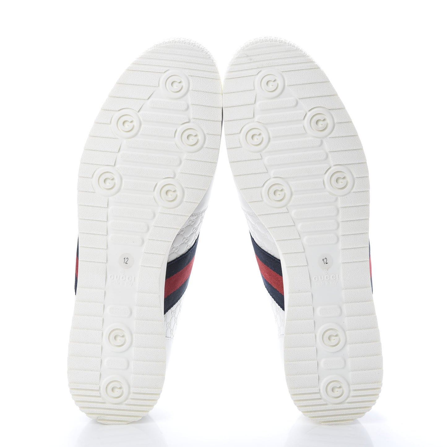 Guccissima Mens Web Sneakers 12 White
