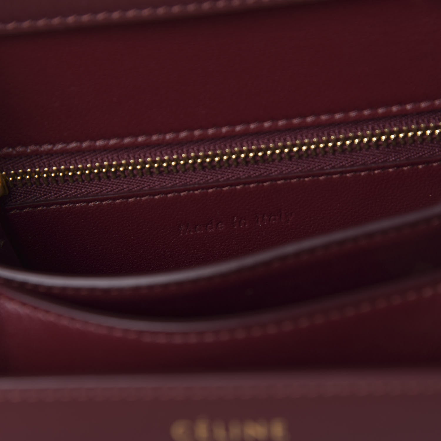 Celine Box Calfskin Small Classic Box Flap Bag Burgundy 9 of 11