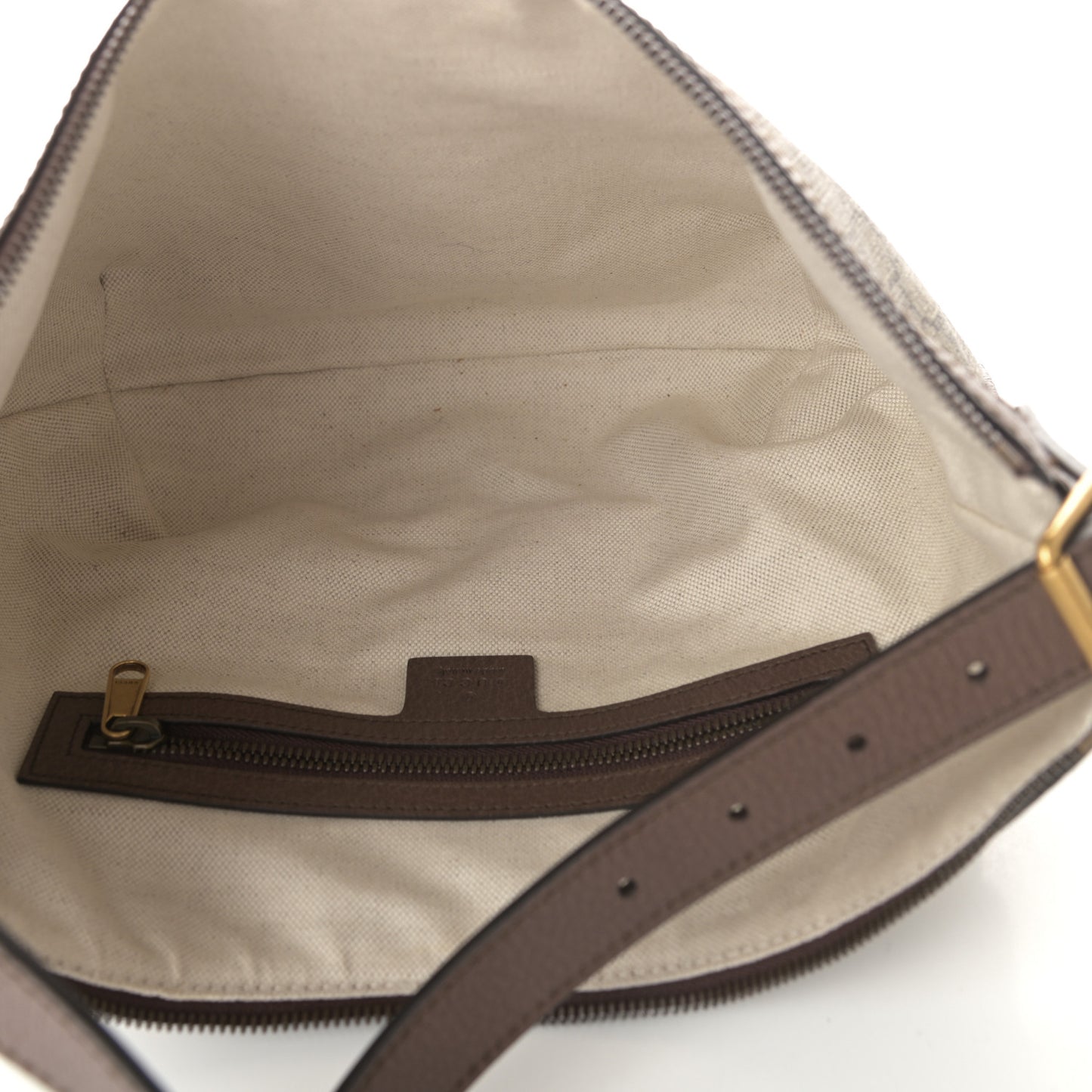 GG Supreme Monogram Web Small Ophidia Half Moon Hobo Brown