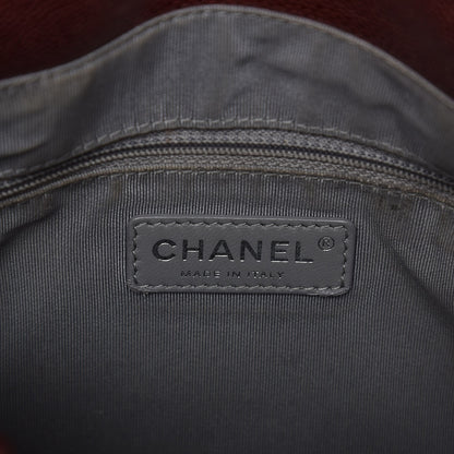 Chanel Grained Calfskin Quilted Maxi Elastic Flap Burgundy 6 of 9