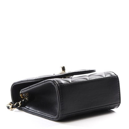 Chanel Lambskin Quilted Mini Trendy CC Chain Wallet Black 3 of 12