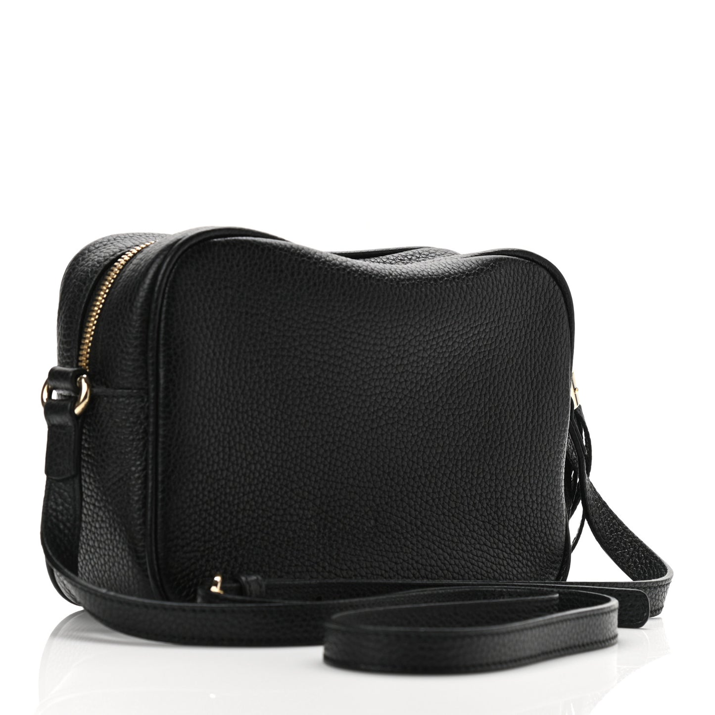 Pebbled Calfskin Small Soho Disco Bag Black