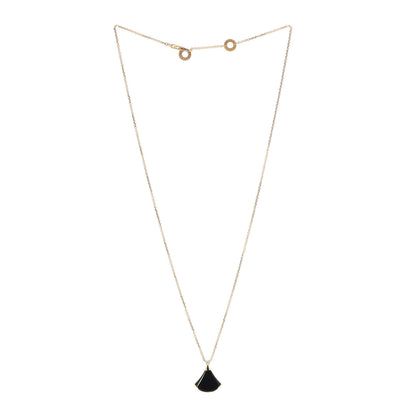 Bulgari 18K Rose Gold Diamond Black Onyx Divas' Dream Pendant Necklace 3 of 5