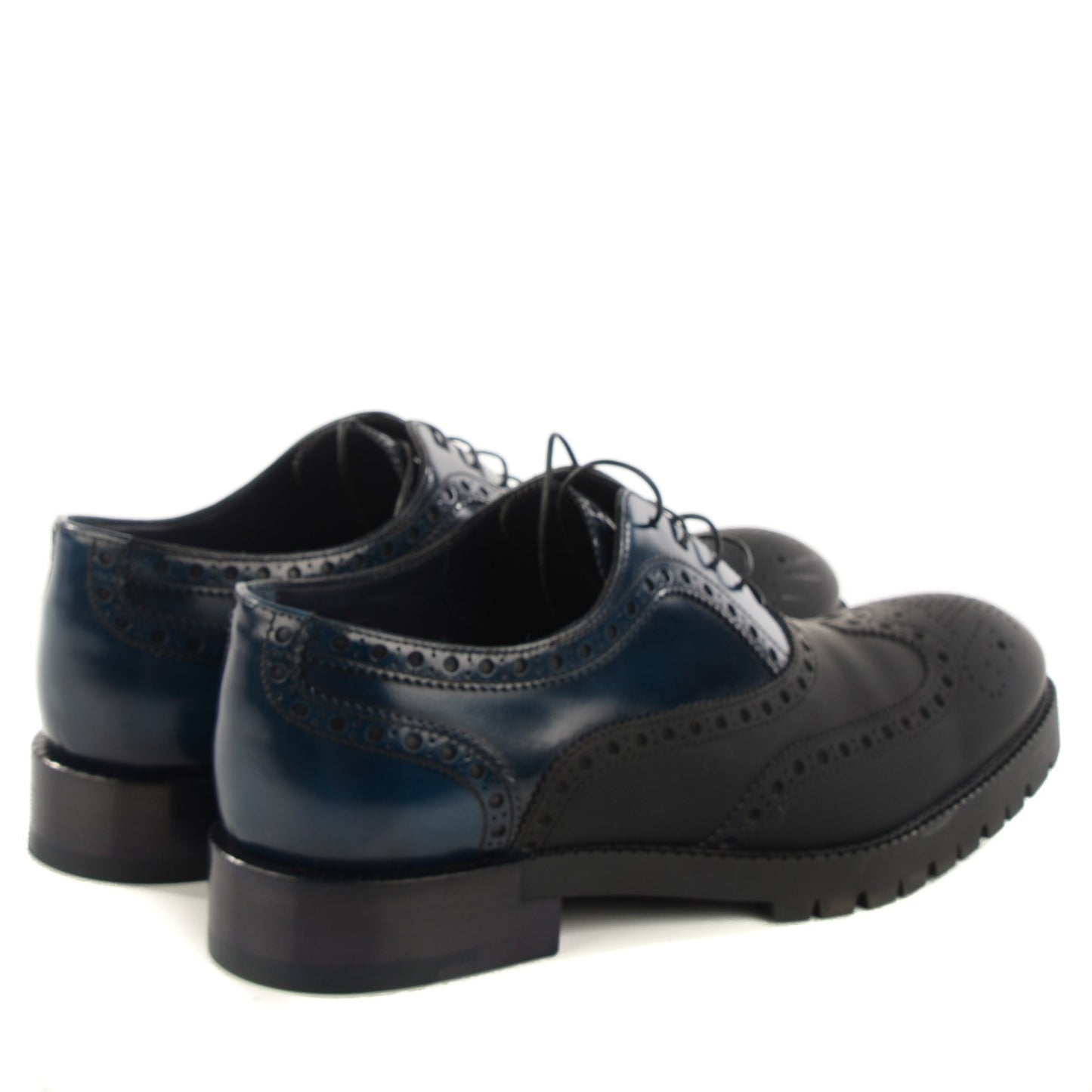Glazed Matte Calfskin Mens Richelieu Oxfords 8 Marine