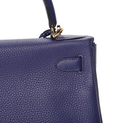 Hermes Taurillon Clemence Kelly Retourne 28 Bleu Encre 14 of 41