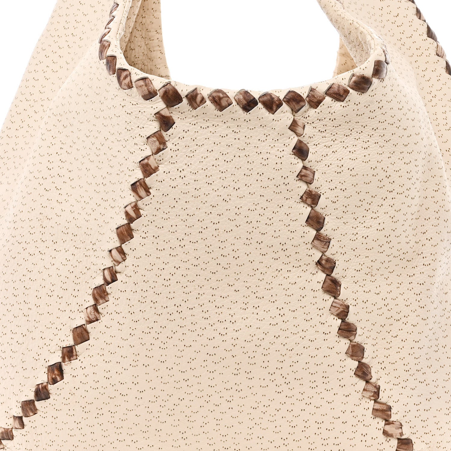 Bottega Veneta Cervo Deerskin Perforated Pekary Hobo Cream 8 of 11
