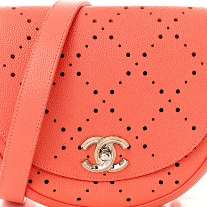 Chanel Caviar Perforated Messenger Bag Coral 8 of 11