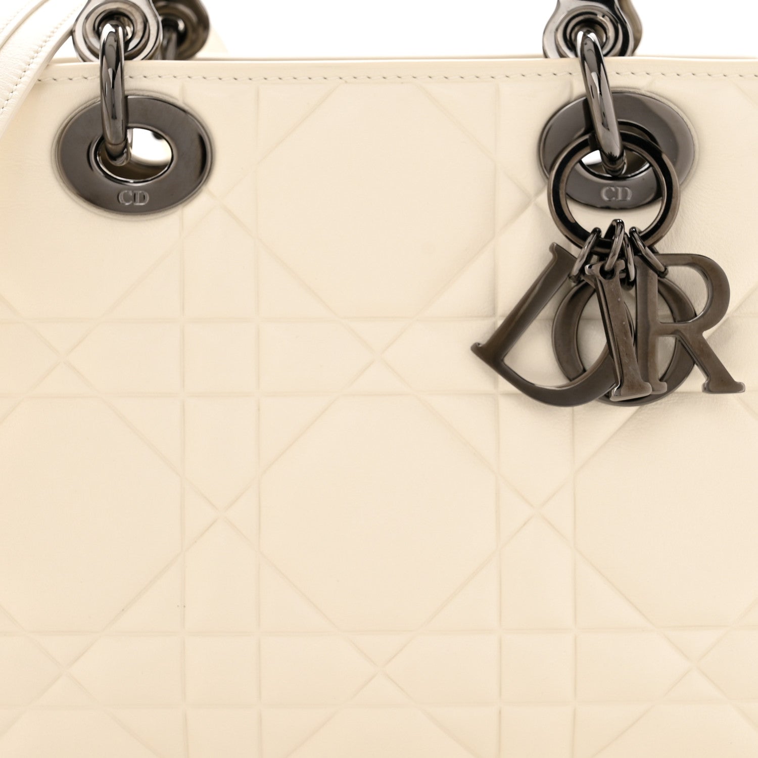 Christian Dior Calfskin Cannage Small The Lady 95.22 Ivory 8 of 12