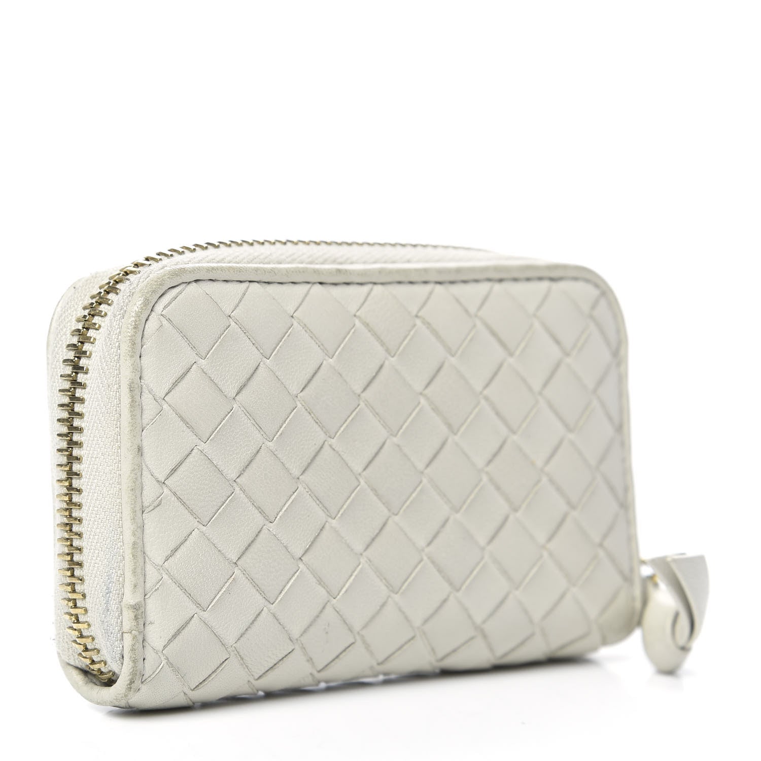 Bottega Veneta Nappa Intrecciato Zip Around Coin Purse Cream 3 of 13