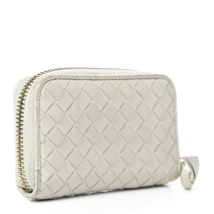 Bottega Veneta Nappa Intrecciato Zip Around Coin Purse Cream 3 of 13
