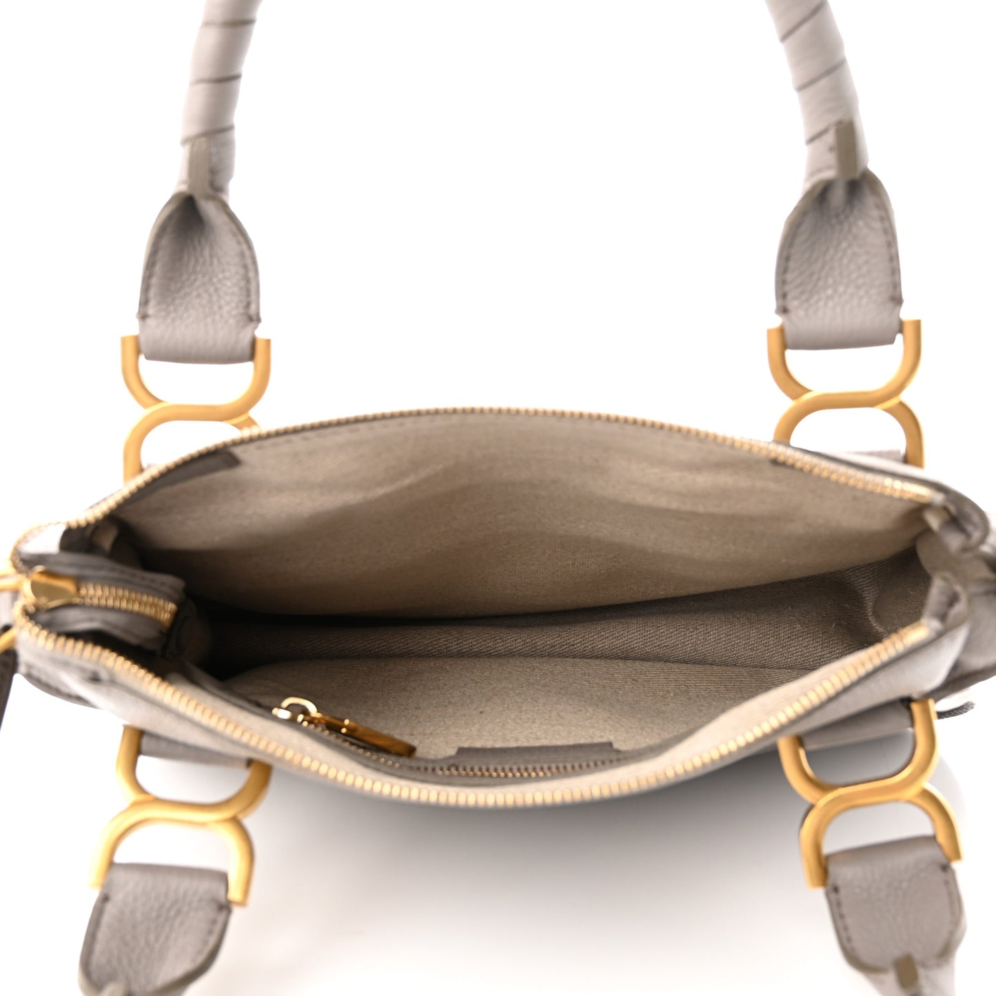 Calfskin Small Marcie Satchel Cashmere Grey
