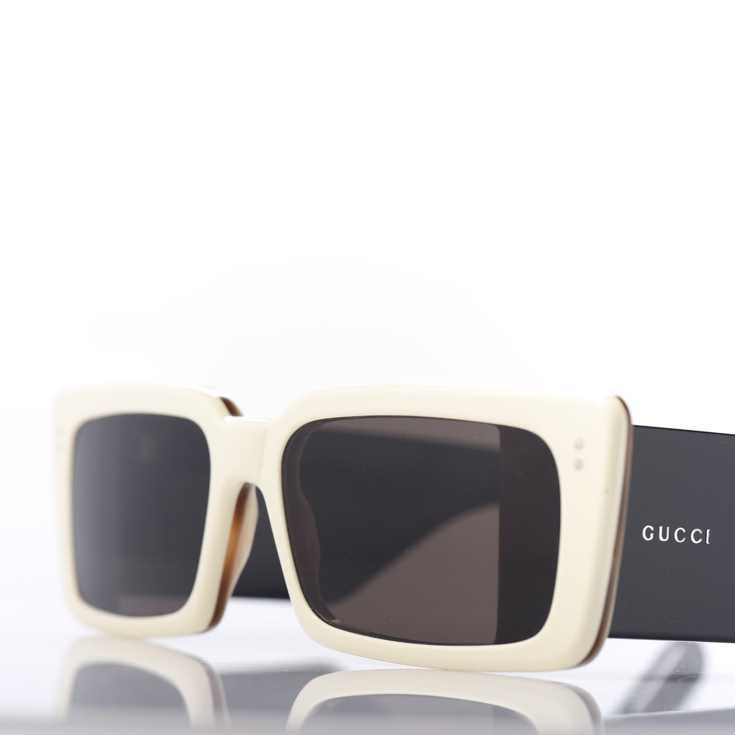 Acetate Rectangular Flap GG0543S Sunglasses White Black