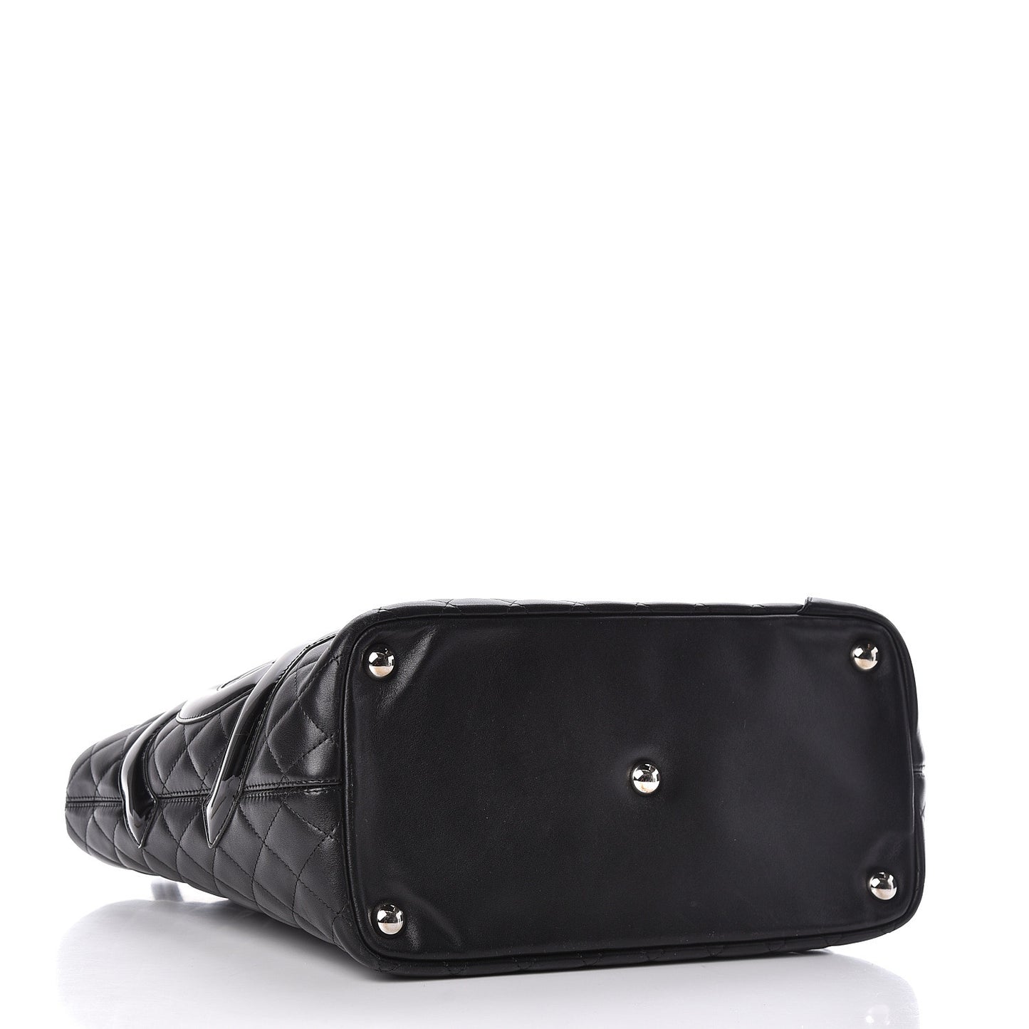 Calfskin Quilted Large Cambon Tote Black
