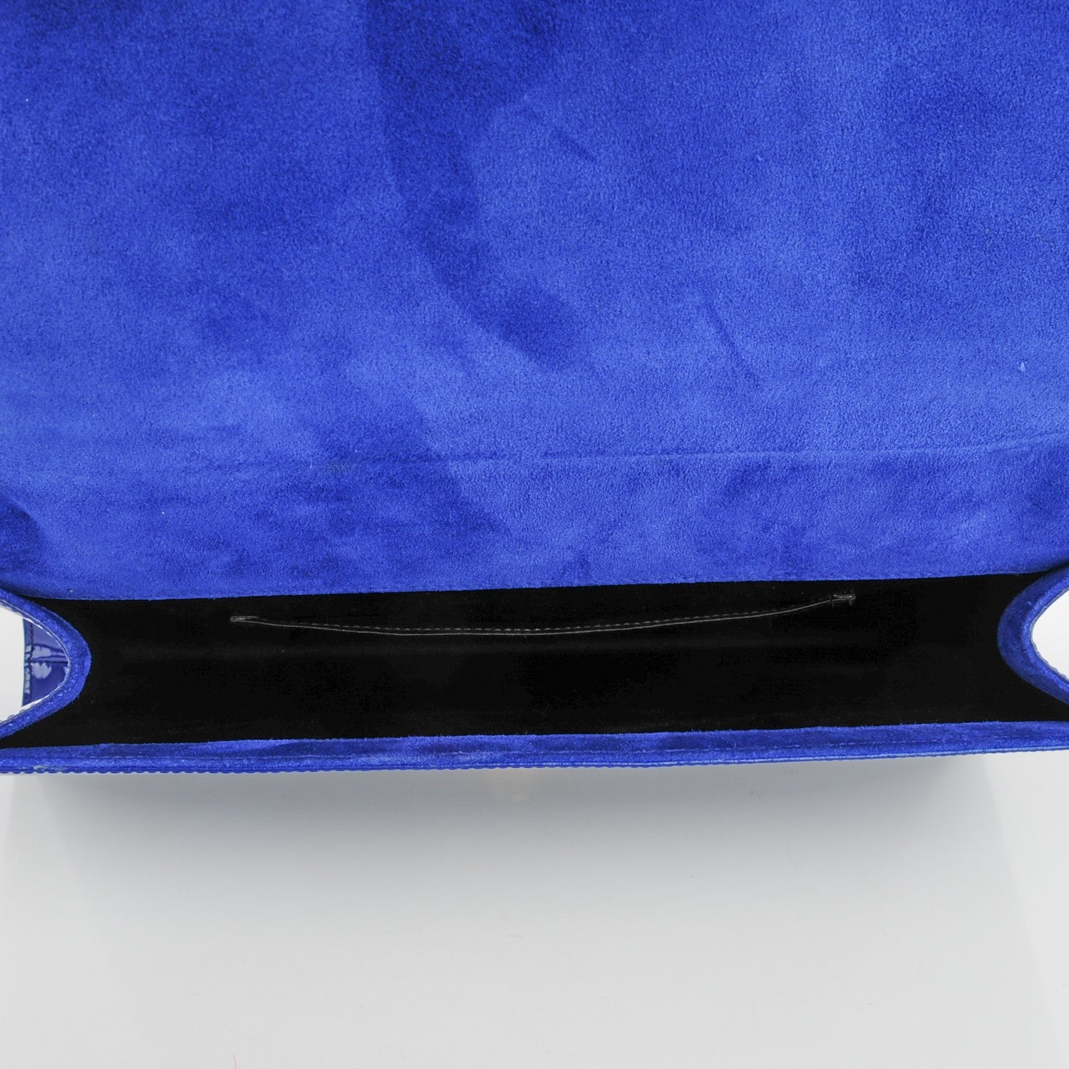 Saint Laurent Patent Calfskin Monogram Large Belle De Jour Clutch Royal Blue 5 of 7