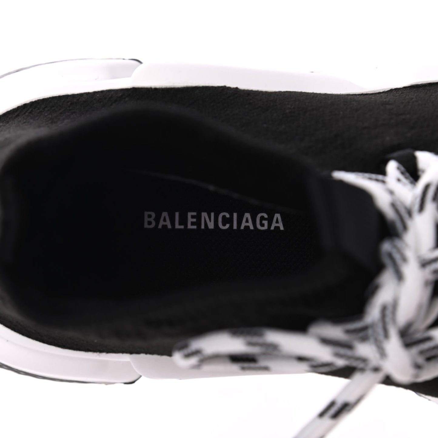 Recycled Knit Bi-Color Sole Womens Speed Lace Up Sneakers 36 Black White