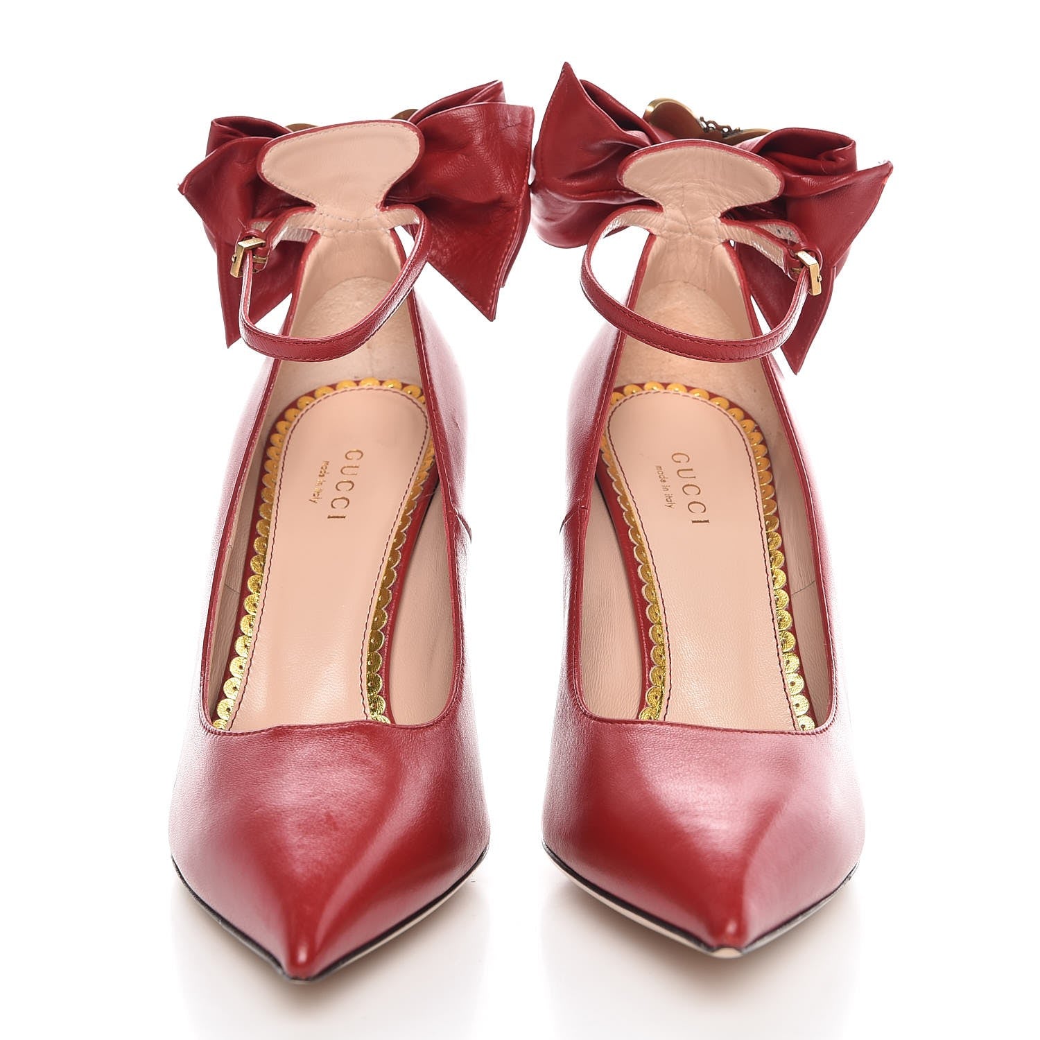 Gucci Nappa Queen Margaret Pumps 36.5 Hibiscus Red 2 of 7