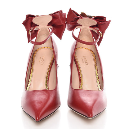 Gucci Nappa Queen Margaret Pumps 36.5 Hibiscus Red 2 of 7