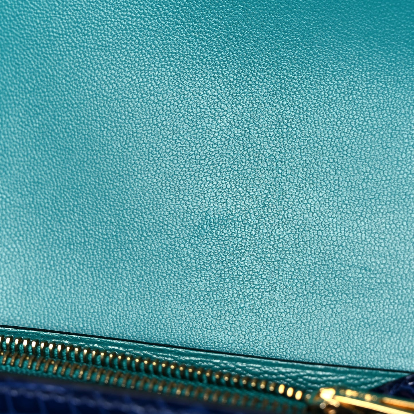 Shiny Alligator Verso Constance Long Wallet Bleu Saphir Bleu Paon