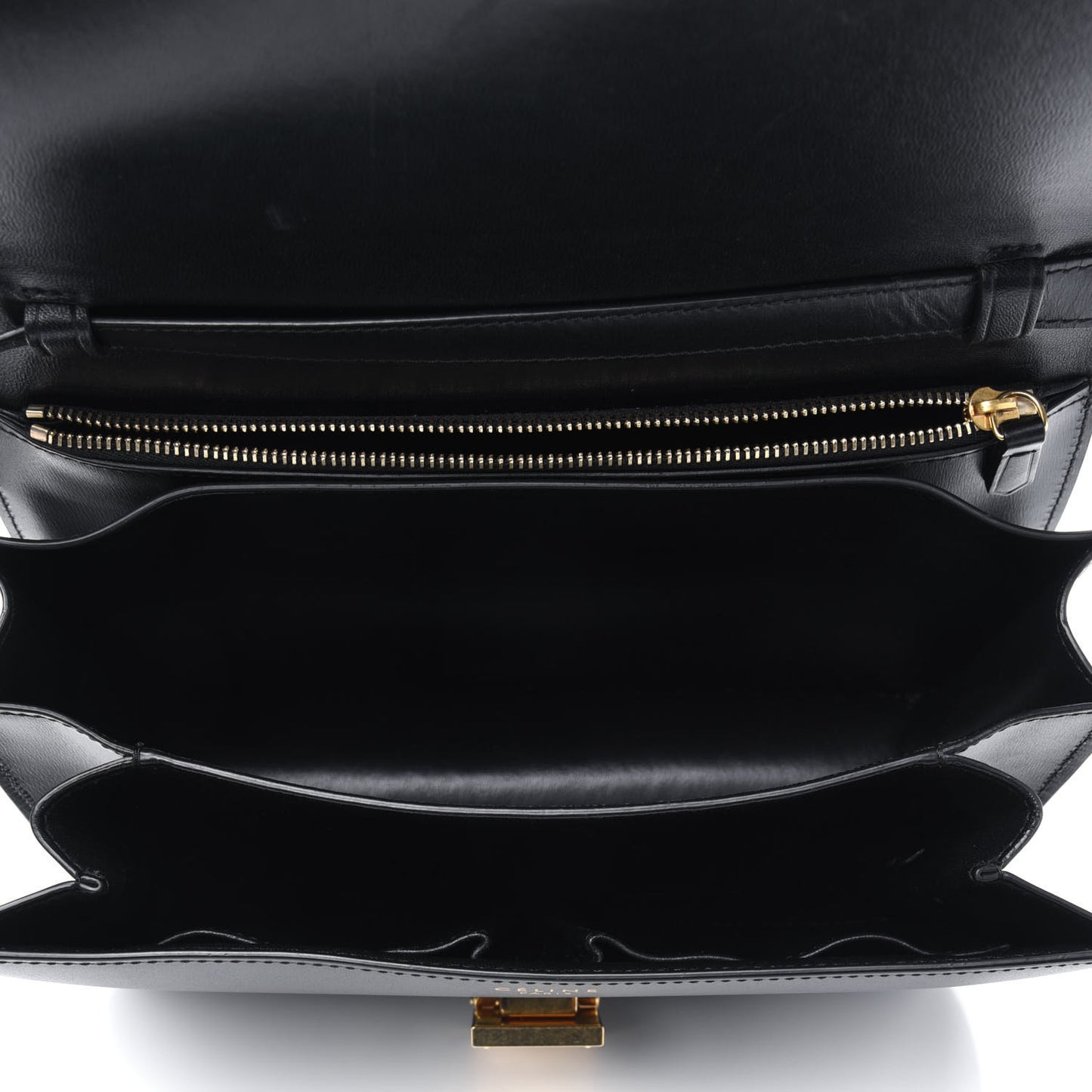 Box Calfskin Medium Classic Box Flap Bag Black