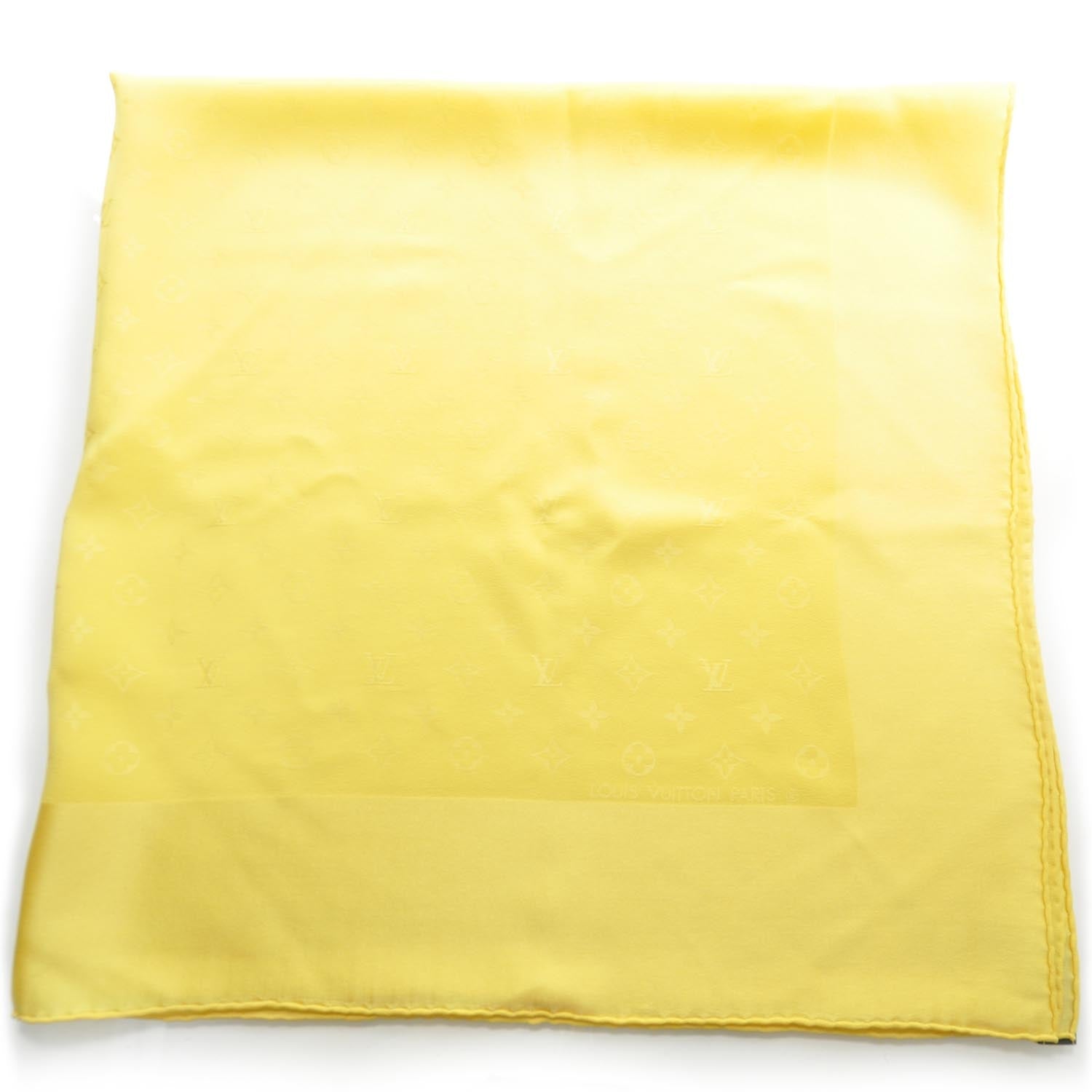 Louis Vuitton Silk Monogram Monaco Square Scarf Yellow 1 of 5