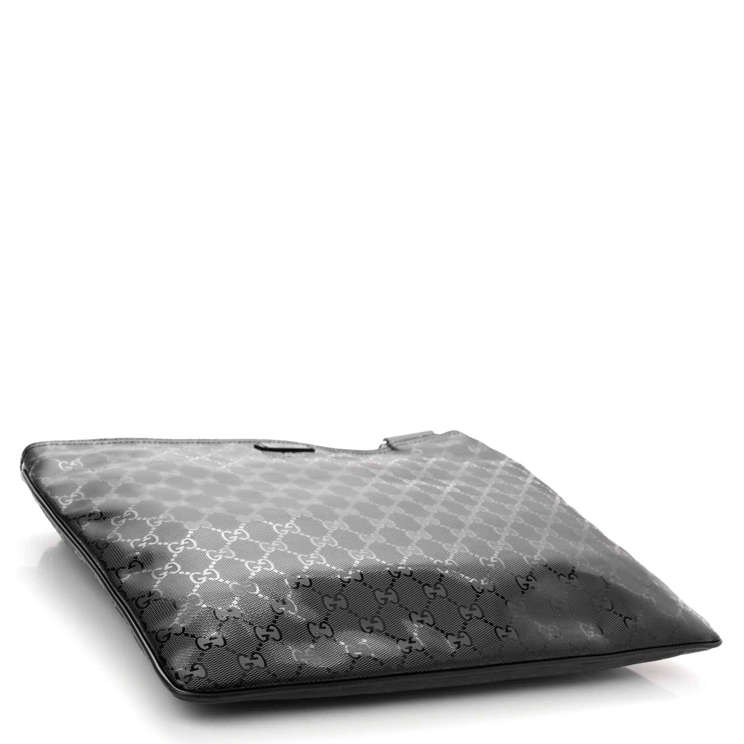 Gucci Imprime Monogram Medium Flat Messenger Bag Black 3 of 9