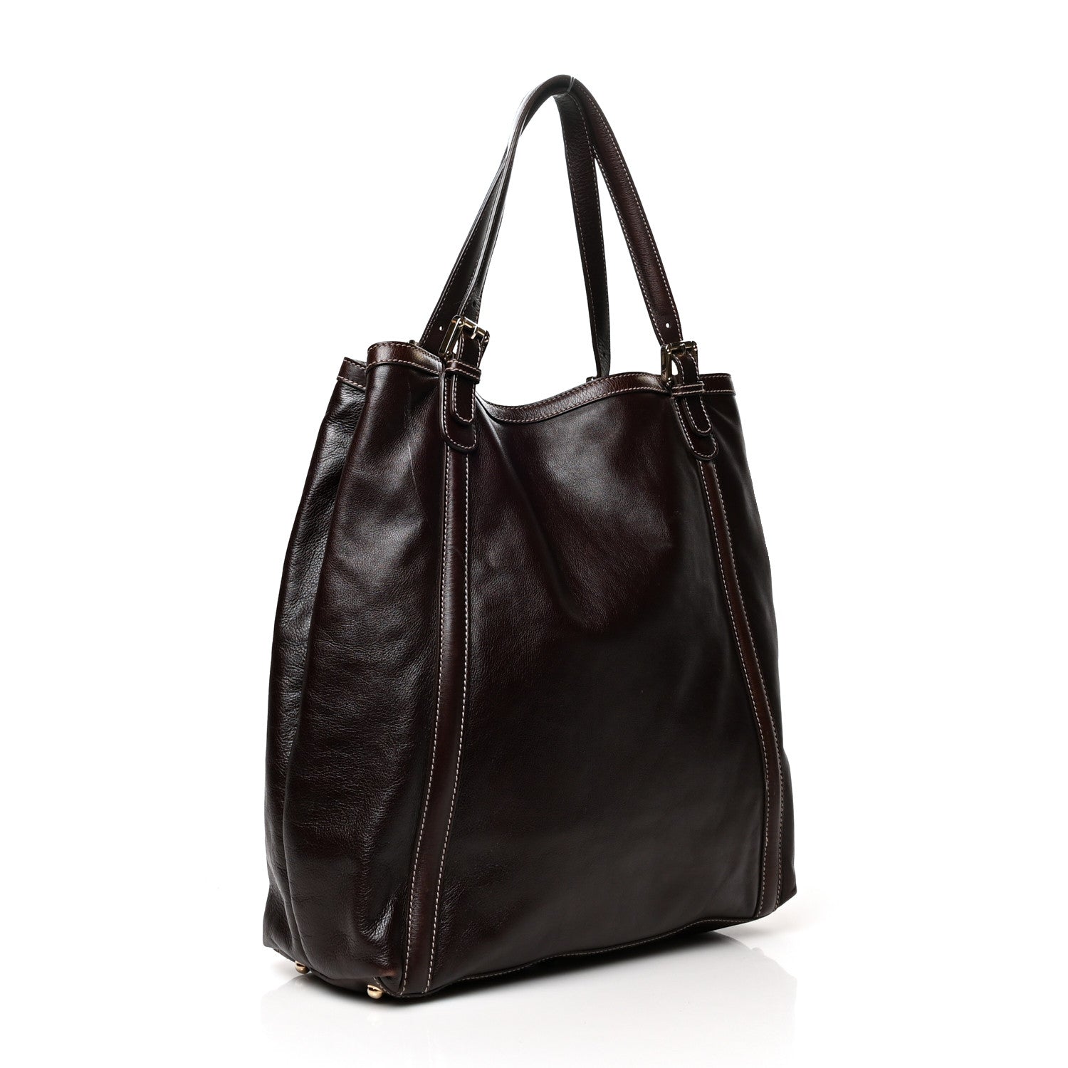 Gucci Calfskin Large Britt Shoulder Bag Dark Brown 3 of 12