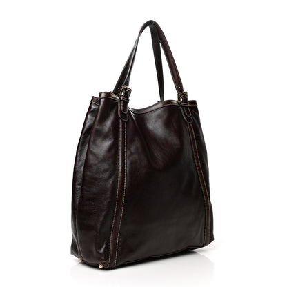 Gucci Calfskin Large Britt Shoulder Bag Dark Brown 3 of 12