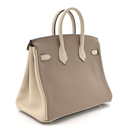 Hermes Togo Horseshoe Birkin 25 Gris Tourterelle Beton 3 of 10