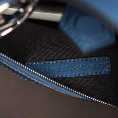 Fendi Vitello Century Raffia Elaphe F is Fendi FF Woven Embroidered Small Runaway Satchel Blue 8 of 8