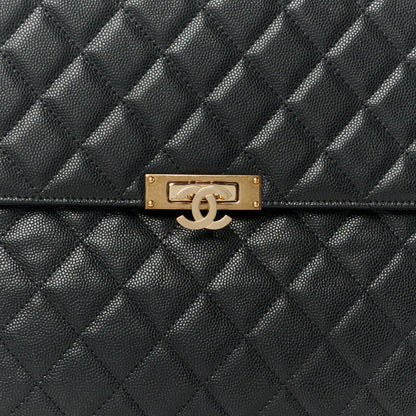Chanel Caviar Quilted Medium Golden Class Pouch Black 8 of 8