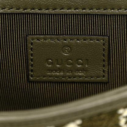 Gucci Tweed GG Monogram Mini GG Marmont Shoulder Bag Green 6 of 9