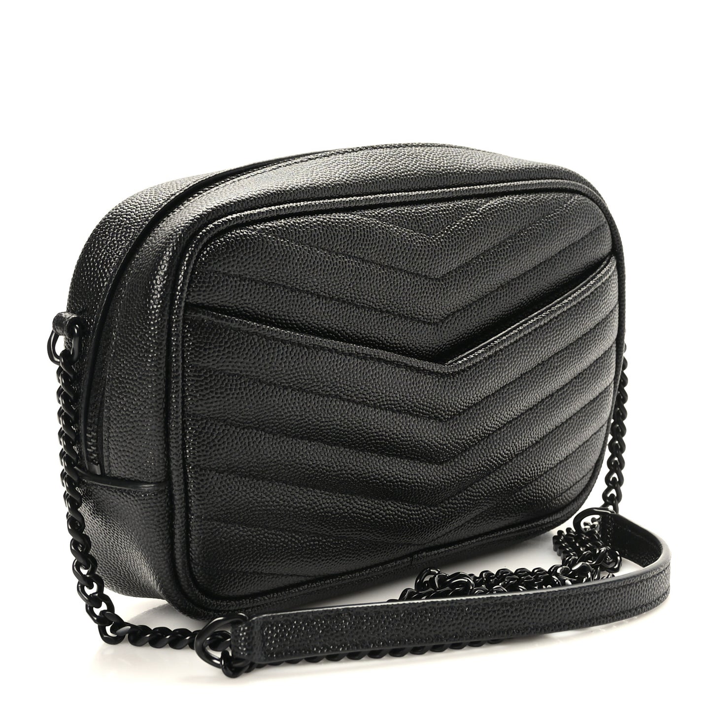 Grain De Poudre Matelasse Monochrome Monogram Mini Lou Camera Bag Black