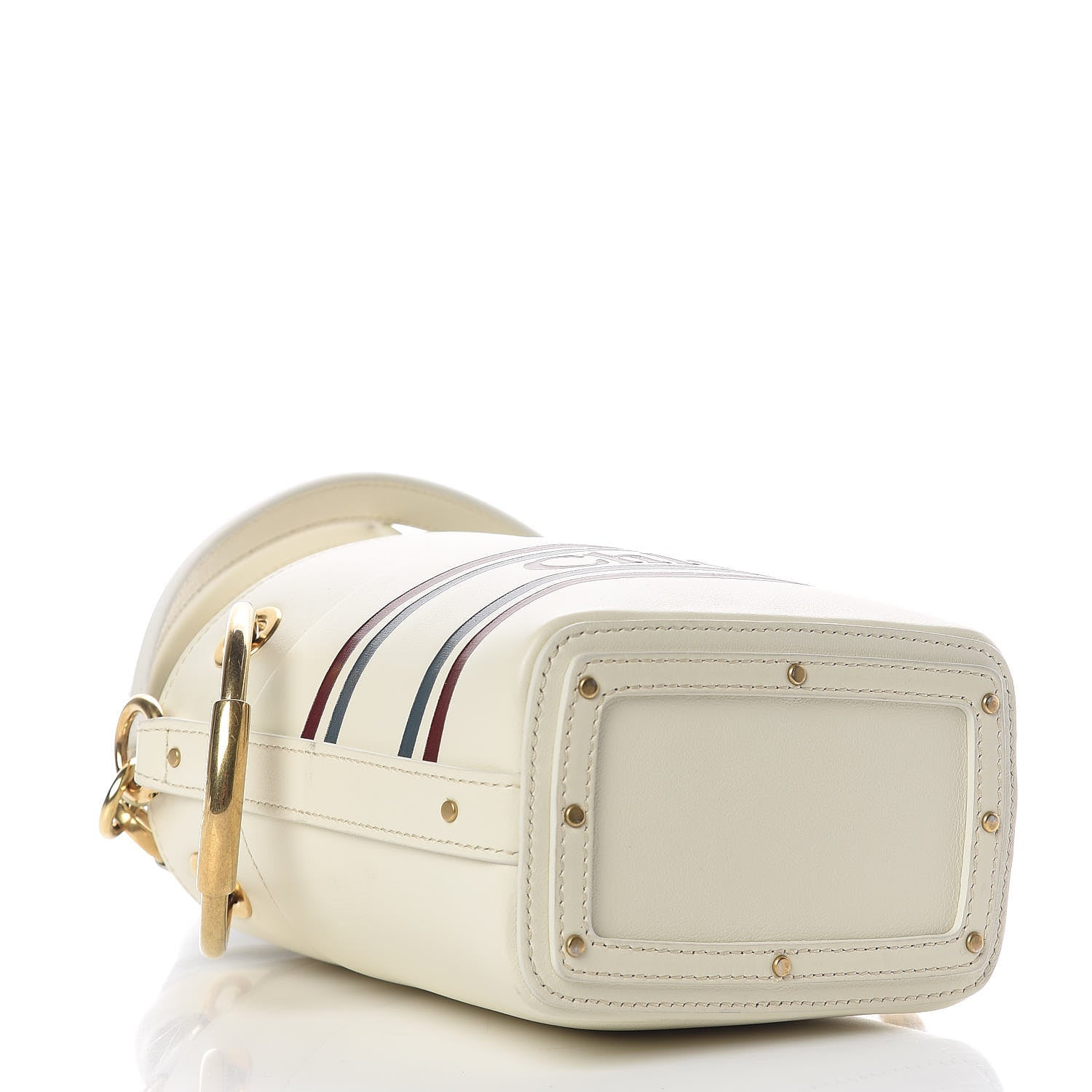 Chloe Calfskin Logo Mini Roy Bucket Bag Natural White 4 of 9