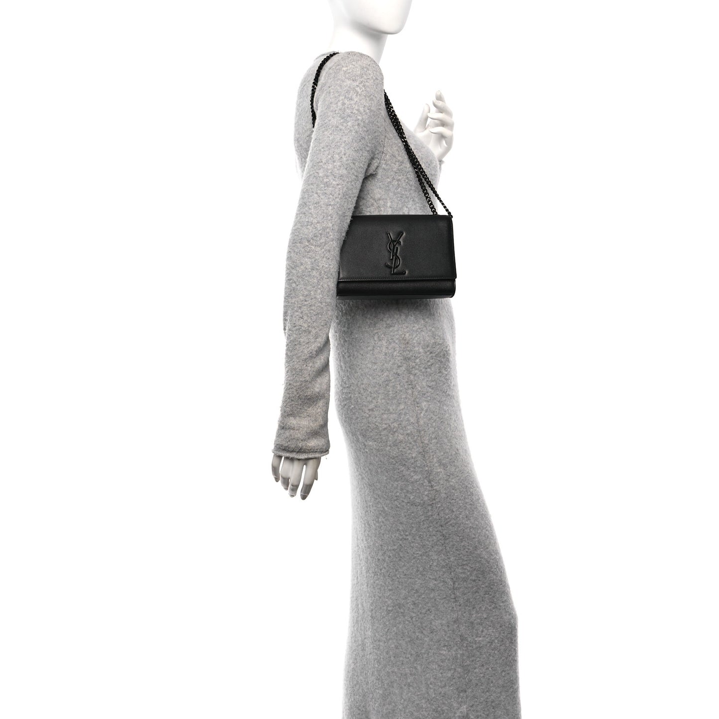 Grain De Poudre Small Monogram Monochrome Kate Satchel Black